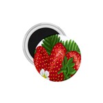 Strawberry Red Seed Leaf Green 1.75  Magnets Front