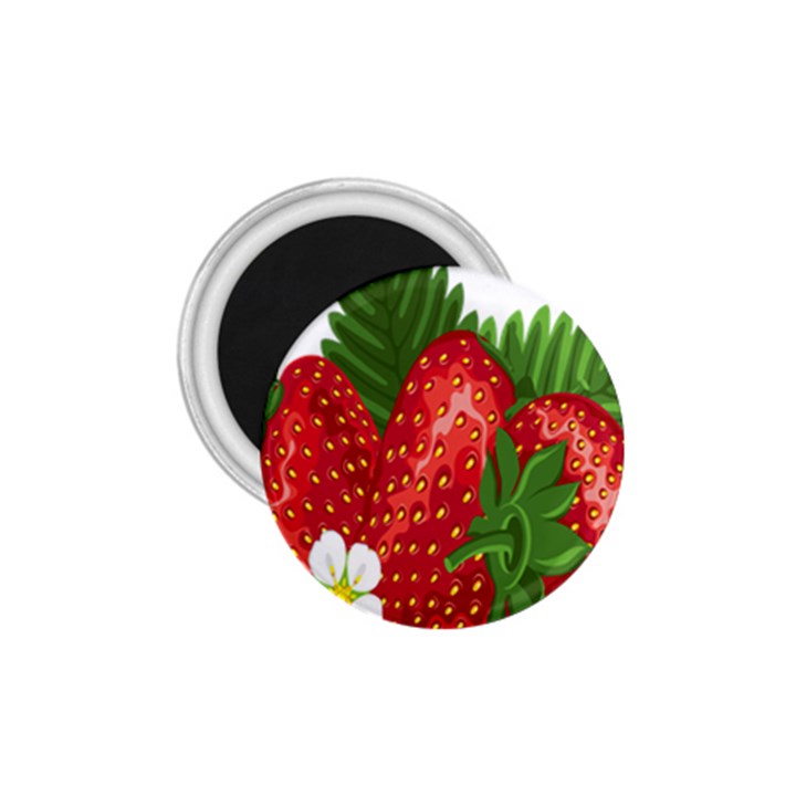 Strawberry Red Seed Leaf Green 1.75  Magnets