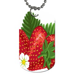 Strawberry Red Seed Leaf Green Dog Tag (one Side) by Mariart