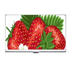 Strawberry Red Seed Leaf Green Business Card Holders by Mariart