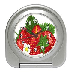 Strawberry Red Seed Leaf Green Travel Alarm Clocks