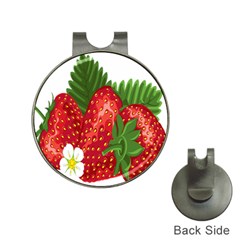 Strawberry Red Seed Leaf Green Hat Clips With Golf Markers