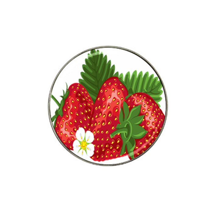 Strawberry Red Seed Leaf Green Hat Clip Ball Marker (4 pack)