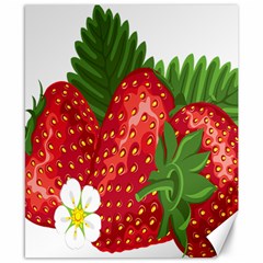 Strawberry Red Seed Leaf Green Canvas 8  X 10  by Mariart