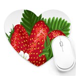 Strawberry Red Seed Leaf Green Heart Mousepads Front