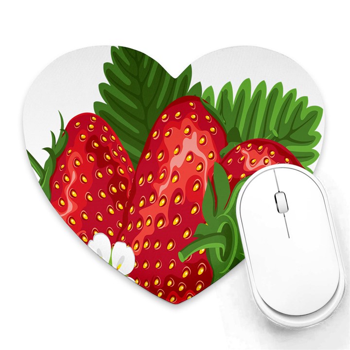 Strawberry Red Seed Leaf Green Heart Mousepads