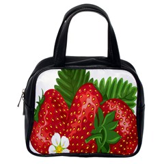 Strawberry Red Seed Leaf Green Classic Handbags (one Side) by Mariart