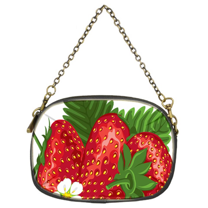 Strawberry Red Seed Leaf Green Chain Purses (Two Sides) 