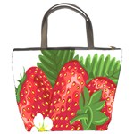 Strawberry Red Seed Leaf Green Bucket Bags Back