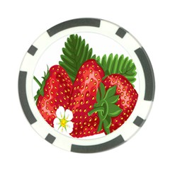 Strawberry Red Seed Leaf Green Poker Chip Card Guard (10 Pack) by Mariart