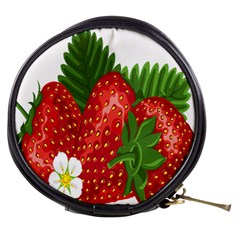 Strawberry Red Seed Leaf Green Mini Makeup Bags