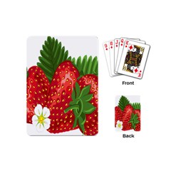 Strawberry Red Seed Leaf Green Playing Cards (mini)  by Mariart