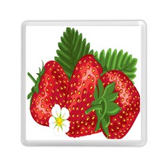 Strawberry Red Seed Leaf Green Memory Card Reader (square)  by Mariart