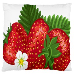 Strawberry Red Seed Leaf Green Large Cushion Case (two Sides) by Mariart