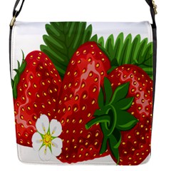 Strawberry Red Seed Leaf Green Flap Messenger Bag (s)