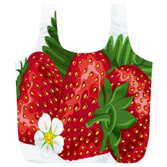 Strawberry Red Seed Leaf Green Full Print Recycle Bags (l) 