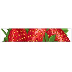 Strawberry Red Seed Leaf Green Flano Scarf (large)