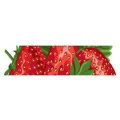 Strawberry Red Seed Leaf Green Satin Scarf (oblong) by Mariart