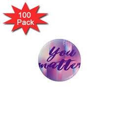 You Matter Purple Blue Triangle Vintage Waves Behance Feelings Beauty 1  Mini Magnets (100 Pack) 