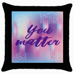 You Matter Purple Blue Triangle Vintage Waves Behance Feelings Beauty Throw Pillow Case (black) by Mariart