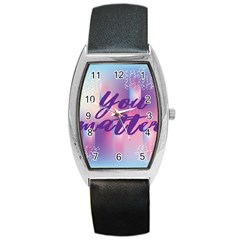 You Matter Purple Blue Triangle Vintage Waves Behance Feelings Beauty Barrel Style Metal Watch by Mariart