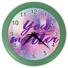 You Matter Purple Blue Triangle Vintage Waves Behance Feelings Beauty Color Wall Clocks by Mariart