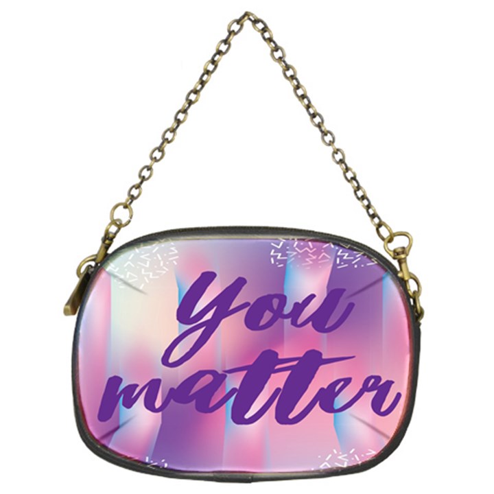 You Matter Purple Blue Triangle Vintage Waves Behance Feelings Beauty Chain Purses (Two Sides) 