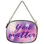 You Matter Purple Blue Triangle Vintage Waves Behance Feelings Beauty Chain Purses (Two Sides)  Back