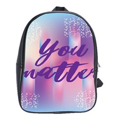 You Matter Purple Blue Triangle Vintage Waves Behance Feelings Beauty School Bags(large)  by Mariart