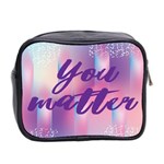 You Matter Purple Blue Triangle Vintage Waves Behance Feelings Beauty Mini Toiletries Bag 2-Side Back