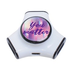 You Matter Purple Blue Triangle Vintage Waves Behance Feelings Beauty 3-port Usb Hub by Mariart