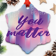 You Matter Purple Blue Triangle Vintage Waves Behance Feelings Beauty Snowflake Ornament (two Sides) by Mariart