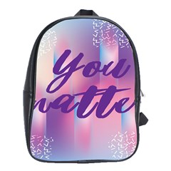 You Matter Purple Blue Triangle Vintage Waves Behance Feelings Beauty School Bags (xl)  by Mariart