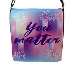 You Matter Purple Blue Triangle Vintage Waves Behance Feelings Beauty Flap Messenger Bag (l)  by Mariart