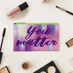 You Matter Purple Blue Triangle Vintage Waves Behance Feelings Beauty Cosmetic Bag (xs) by Mariart