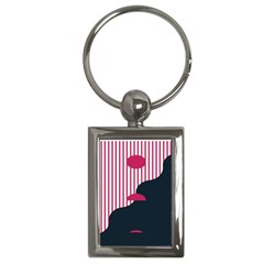 Waves Line Polka Dots Vertical Black Pink Key Chains (rectangle)  by Mariart