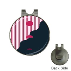 Waves Line Polka Dots Vertical Black Pink Hat Clips With Golf Markers by Mariart