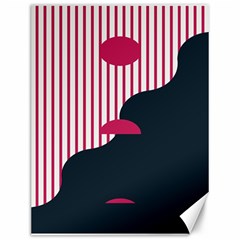 Waves Line Polka Dots Vertical Black Pink Canvas 12  X 16   by Mariart