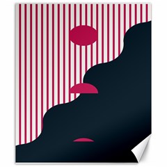 Waves Line Polka Dots Vertical Black Pink Canvas 20  X 24   by Mariart