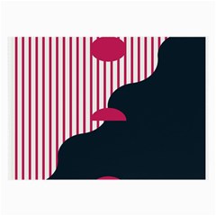 Waves Line Polka Dots Vertical Black Pink Large Glasses Cloth by Mariart