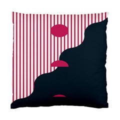 Waves Line Polka Dots Vertical Black Pink Standard Cushion Case (one Side) by Mariart