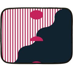 Waves Line Polka Dots Vertical Black Pink Double Sided Fleece Blanket (mini) 