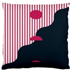 Waves Line Polka Dots Vertical Black Pink Large Cushion Case (one Side) by Mariart