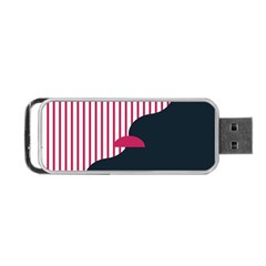 Waves Line Polka Dots Vertical Black Pink Portable Usb Flash (two Sides) by Mariart