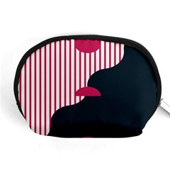 Waves Line Polka Dots Vertical Black Pink Accessory Pouches (medium) 