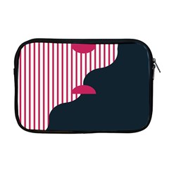 Waves Line Polka Dots Vertical Black Pink Apple Macbook Pro 17  Zipper Case by Mariart