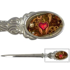 Steampunk Golden Design, Heart With Wings, Clocks And Gears Letter Openers by FantasyWorld7