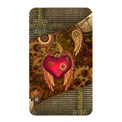 Steampunk Golden Design, Heart With Wings, Clocks And Gears Memory Card Reader by FantasyWorld7