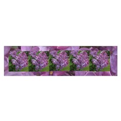 Shrub With Purple Flowers Satin Scarf (oblong) by SusanFranzblau