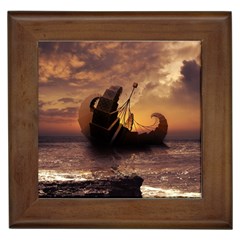 Steampunk Fractalscape, A Ship For All Destinations Framed Tiles by jayaprime